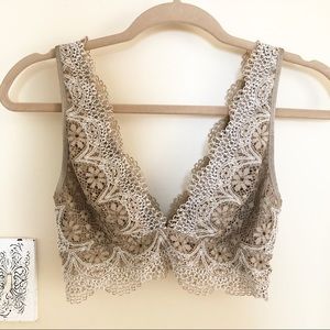 Neutral Beige Lace Bralette